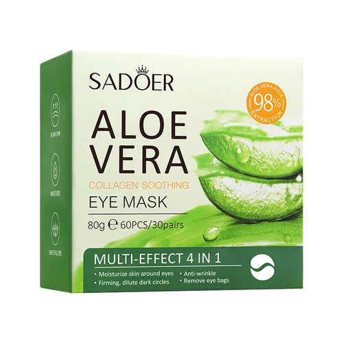 60 Pcs Aloe Vera Collagen Eye Masks: Hydrate & Reduce Dark Circles